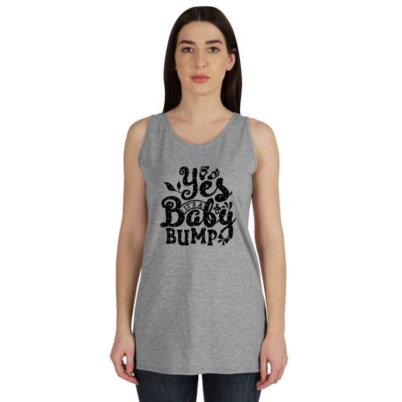 Inkmeso Yes Baby Bump Pregnancy Announcement Women Tank Tops Sleeveless Tshirt