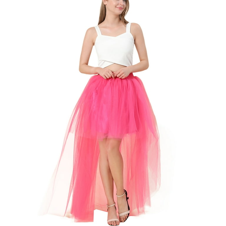 Multitrust Women s High Low Tutu Skirts Elastic Waist Layered
