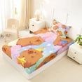 thumbnail image 4 of Erosebridal Kids Birthday Capybara Twin Sheet Sets, Galaxy Star Sky Bedding, 3 Pieces, 4 of 5