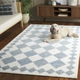 thumbnail image 3 of SAFAVIEH Ebony Alastar Checkered Area Rug, Blue/Ivory, 5' x 8', 3 of 8