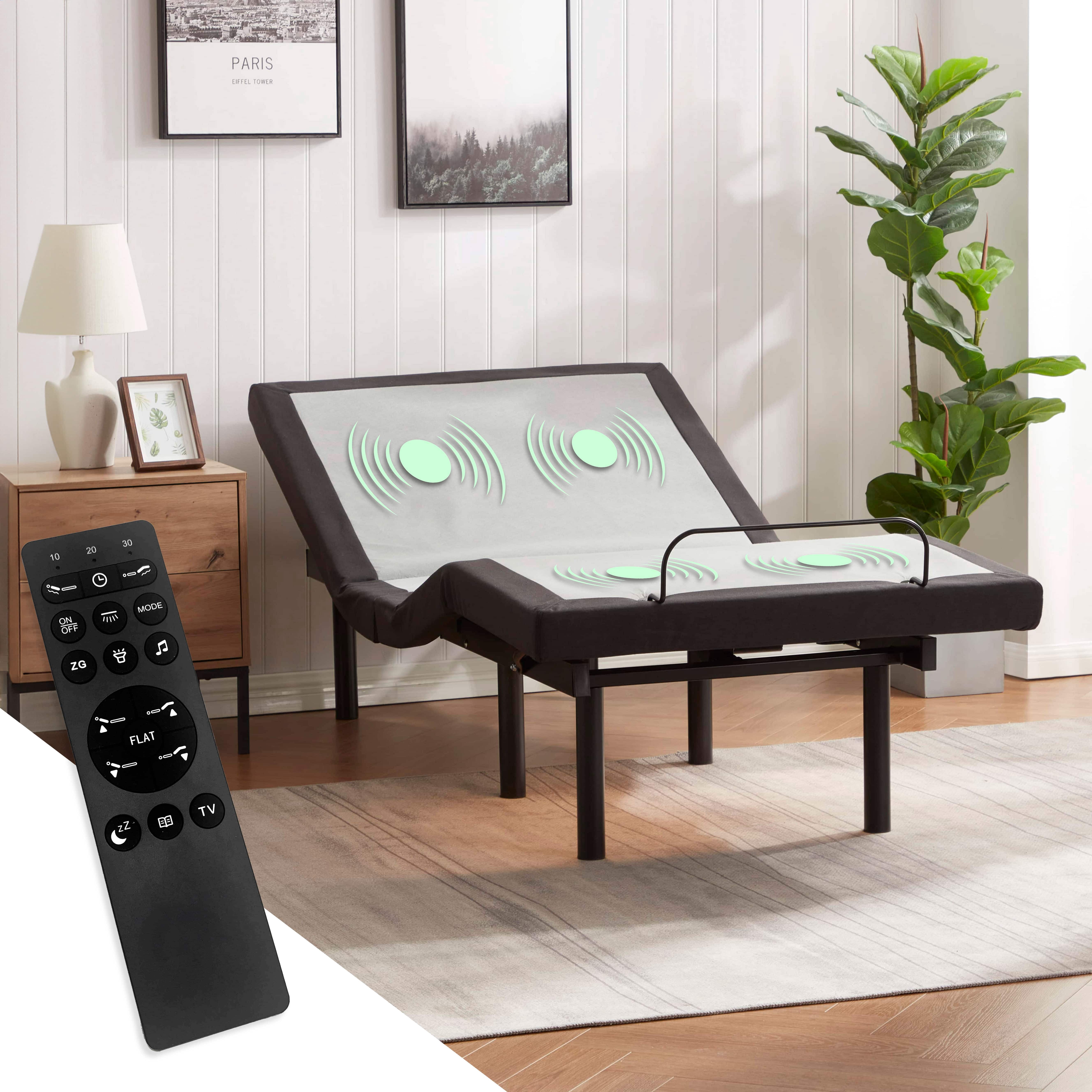 Lammaloe Electric Twin XL Adjustable Bed Frame with Massage Feature and Wireless Remote, Zero Gravity Metal Adjustable Bed Base with 14" Storage, USB Ports, LED Lights
