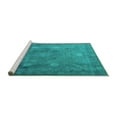 thumbnail image 2 of Ahgly Company Machine Washable Indoor Square Persian Turquoise Blue Traditional Area Rugs, 8' Square, 2 of 4