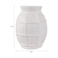 thumbnail image 4 of Sculptural Pottery Vase with Grid Texture for Living Room and Home Decor - Minimalist Flower Vase for Bedroom and Kitchen Display - Rounded Accent for House, Entryway, or Office Styling - 14", White, 4 of 14