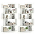 thumbnail image 1 of Costway 2 PCS 5-Tier Geometric Bookshelf with Open Shelves Closed-back Cubes for Living Room White, 1 of 9
