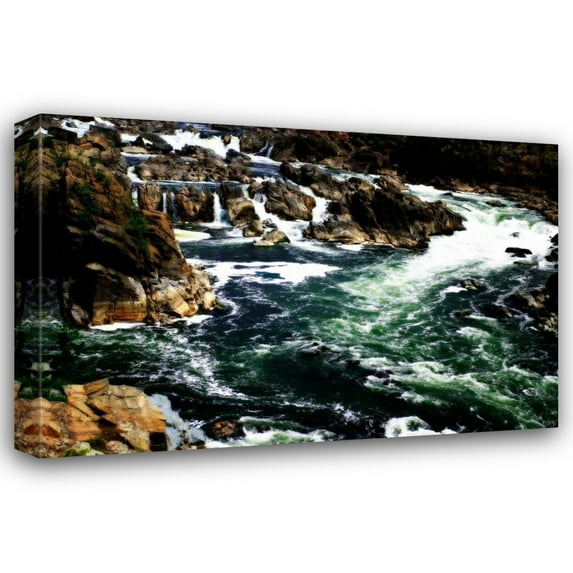 Alan Hausenflock 24x17 Gallery Wrapped Canvas Wall Art Titled - Great Falls I