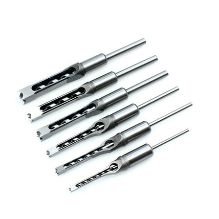 Necvior Mortising Chisel Set Multi-purpose 6pcs Round Square Tenon Drill Hand Tools
