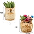thumbnail image 4 of 12 PCS Owl Pot Ceramic Flowing Glaze Base Serial Set Mini Succulent Plant Pot Cactus Plant Pot Container Planter Bonsai, 4 of 5