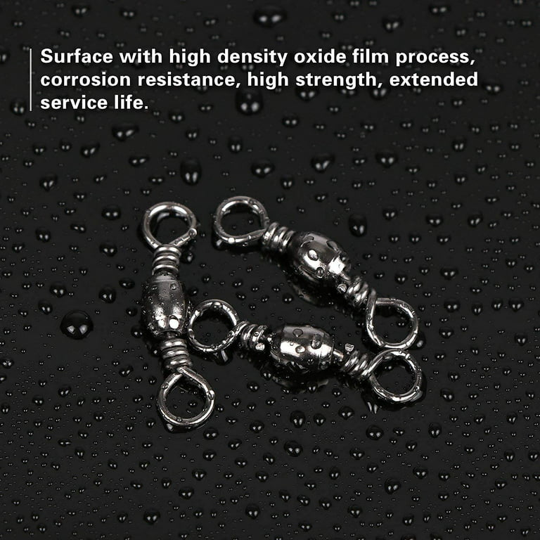 Goture 200PCS High Strength Fishing Barrel Swivels Rolling Ball Bearing  Stainless Steel for Bass Trout in Saltwater and Freshwater 