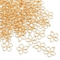 thumbnail image 1 of 100 Pcs Encanto de Flor Hueca Marco de Bisel Abierto para Fabricación de Joyería de Resina, Accesorios de Collar y Pulsera, Artesanías DIY Color Dorado Claro, 1 of 6