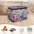 thumbnail image 2 of CURLYOOT Flower Hummingbird Storage Bin with Zipper Lid, Fabric Decorative Lidded Storage Baskets Boxes, Foldable Organizer Container Basket for Bedroom Closet Shelf, 2 of 8