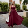 thumbnail image 3 of Women's Square Neck A-Line Maxi Dress Sleeveless Elegant Flowy Summer Graduation Dress, 3 of 8