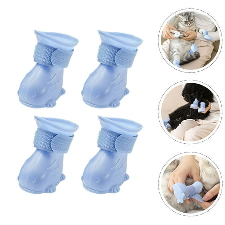 GOOHOCHY 4 Pcs Dog Boots for Pets Waterproof Rain Puppy Shoes