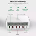 thumbnail image 3 of Cargador Rápido Multi-Puertos Cargador Inalámbrico Usb C Tipo C Carga Rápida Qc3.0 Estación De Carga De Teléfono Para Iphone / Xiaomi 818F 6 En 1 sonducket EL011646-00, 3 of 6