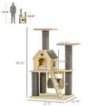 thumbnail image 5 of Cat Tree for Indoor Cats with Pillow-Covered Perches, Spinning Toy, Modern Climbing Activity Cat Tower with Scratching Posts, Cat Condo, Ladder, Natural, 5 of 8