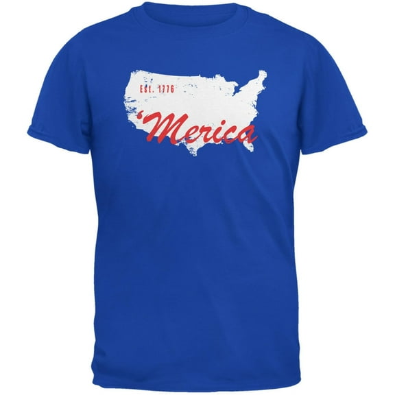4th of July 'Merica Est 1776 Royal Youth T-Shirt - Youth Large