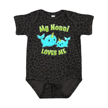 

Inktastic My Nonni Loves Me- Cute Narwhal Gift Baby Boy or Baby Girl Bodysuit