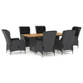 thumbnail image 2 of vidaXL 7 Piece Outdoor Dining Set with Cushions Poly Rattan Dark Grey, 2 of 12