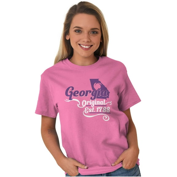 Georgia GA Peach State Shape Filagree Women's Graphic T Shirt Tees Brisco Brands S