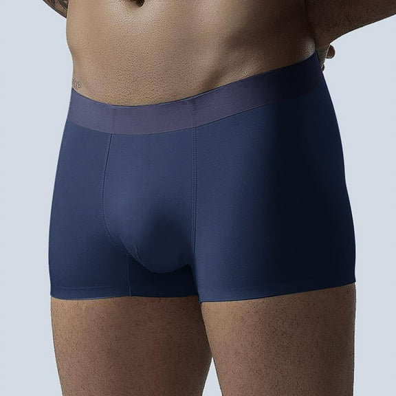 Mens Underwear Boxer Briefs Men's Ice Silk Seamless Breathable Shorts Men's Four - Corner Shorts Summer Flat - Front Underwear, Size L-4XL