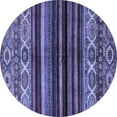 thumbnail image 1 of Ahgly Company Indoor Round Abstract Blue Modern Area Rugs, 7' Round, 1 of 4