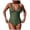 Green, variant on zaveiop Women's Tummy Control Swimsuits Mesh Sexy One Piece Bathing Suits Slimming V Neck Swimwear (Green, S)