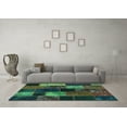 thumbnail image 3 of Ahgly Company Machine Washable Indoor Rectangle Patchwork Turquoise Blue Transitional Area Rugs, 7' x 9', 3 of 4