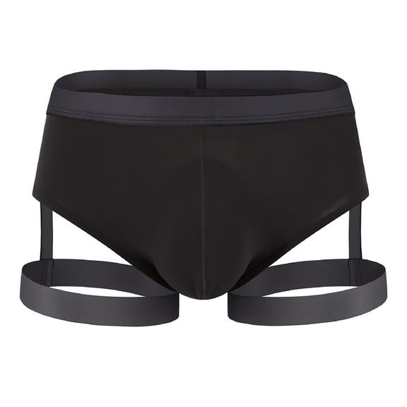 HXWCHs Men's Workday Underwear Thin Ice Silk Summer Low Waist Men's Underwear Briefs Comfortable Design for Night Club Wear Black L