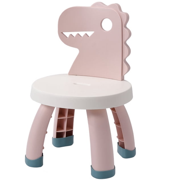 1Set Pink Children Back Chair With Cylindrical Legs For Kids Bedroom Playroom