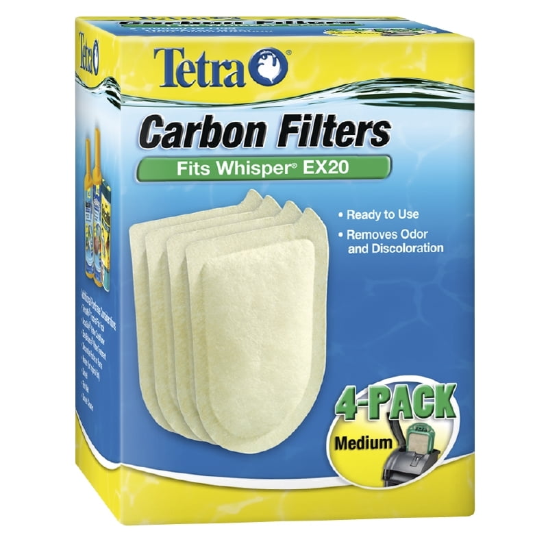 Tetra Carbon Filters Medium 8 PK Fits Whisper EX20 Cartridge Med Filter Aquarium 
