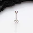 thumbnail image 2 of Basic Gem Ball Top Threadless Push-In Steel Labret, 2 of 4