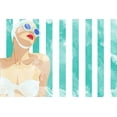 thumbnail image 2 of Bucheli, Jen 18x13 White Modern Wood Framed Museum Art Print Titled - Bathing Beauty On Teal Towel, 2 of 4