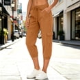 thumbnail image 5 of Womens Cargo Pants with Multi-Pockets,Athletic Capri Pant Stretchy Elastic Waist Carpenter Trouser with Pockets, 5 of 8