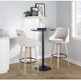 thumbnail image 3 of Hannah 30" Fixed-Height Barstool Set of 2, Bar Stools Swivel, Bar Chairs, Swivel Bar Stools Set of 2 with Back, Bar Stools for Kitchen Island (Cream Fabric), 3 of 6