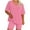 Pinks, variant on Oversized Tshirts Short Sets Women - 2 Piece Summer Outfits - Women’s Plus Size V-Neck Short Sleeve Tops and Biker Shorts Outfit Sets Matching Clothing