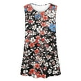thumbnail image 5 of Plus Size Tank Tops for Women Trendy Floral Print Flowy Crew Neck Sleeveless Shirts Summer Casual Loose Tops (XL, Wine), 5 of 5