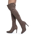 thumbnail image 3 of Faux Suede - Pointy Toe Stiletto - High Heel Over The Knee OTK Boots, 3 of 4