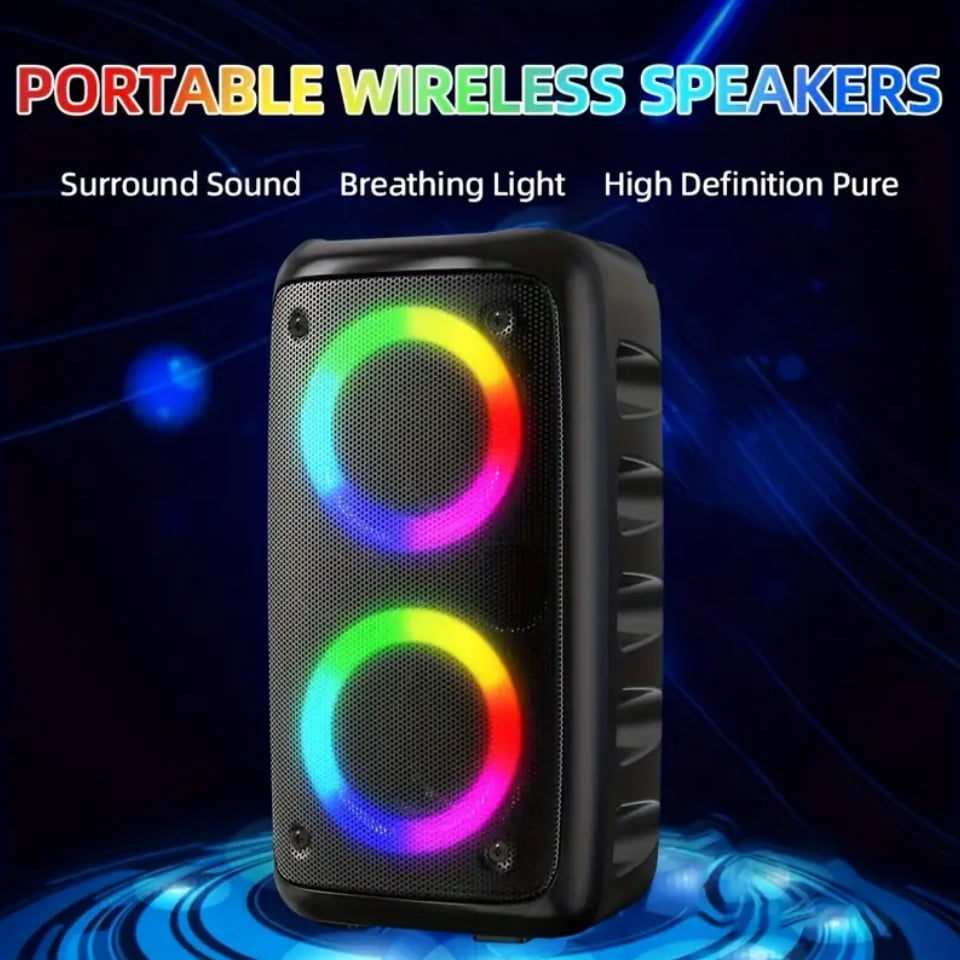Portable Bluetooth Speakers, Big Speaker, Karaoke Machines With Microphone,  For Outdoor Sports And Family Gatherings(Black)