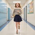 thumbnail image 5 of Girls Pleated Uniform Skirts with Shorts Elastic Waist Toddler Kids Cute Mini Tennis Skirt Back to School Clothes,120, 5 of 8