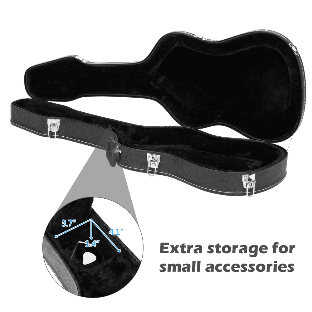 Tcbosik Electric Guitar Hard Shell Case - Portable Hardshell Bag with Lock for GST, GTL Style - Black