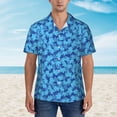 thumbnail image 4 of Lsque Blue Maple Leaf pattern Hawaiian Shirt for Men, Unisex Summer Beach Casual Short Sleeve Button Down Shirts-Large, 4 of 9