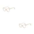thumbnail image 2 of Minnieouse Gafas de ojo de gato a la moda Anti luz azul transparente estilo Vintage gafas de marco grande de lujo para champán óptico champán 2piezas, 2 of 6