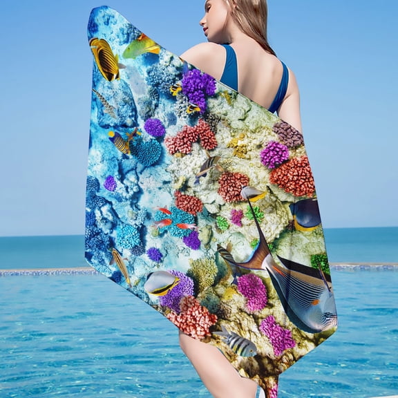 kayannuo Microfiber Beach Towel Super Lightweight Colorful Bath Towel Sandproof Beach Blanket Multi-Purpose Towel For Travel Swimming Pool 30x60 Inch