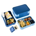 thumbnail image 5 of Lonian 2-Tier Stackable Bento Lunch Box Rectangle with 1 Fork, Spoon, Dressing Container, BPA-Free, Dishwasher Safe, Food-Safe Materials, Royal Blue, 5 of 8