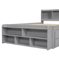 thumbnail image 4 of Noble House Full Bed with Bookcase Headboard, 6 Storage Drawers and Bed-End Storage, Pine Wood Frame, Grey, 4 of 20