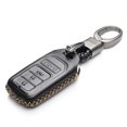 thumbnail image 5 of Vitodeco Genuine Leather Smart Key Keyless Remote Entry Fob Case Cover with Key Chain for Honda Civic, Fit, Accord, Pilot, CR-V (4 Buttons, Black), 5 of 5