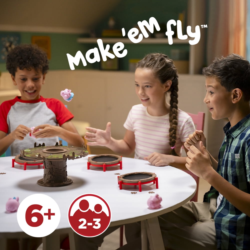 PlayMonster Pigs on Trampolines, Family Board Game, 2 to 3 Players, Children Ages 6+