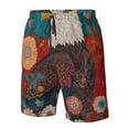 thumbnail image 6 of Uemuo Sunflower Bald Eagle Pattern Men's Swim Trunks Hawaiian Beach Bathing Suit Swimsuits Beach Quick-Dry Shorts with Pockets-Medium, 6 of 9