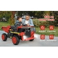thumbnail image 6 of TOKTOO 12V Powered Ride on Dump Truck w/ Electric Dump Bed, 19-inch Wide Seat Ride on Car for Kids-Red, 6 of 9