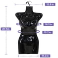 thumbnail image 2 of 4 Packs Female Mannequin Torso Set 27" Dress Form Hollow Back Half Body Clothing Display Plastic Adult Table Shirt Mannequin Model Stand with Metal Hook,Black, 2 of 7