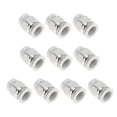 thumbnail image 1 of Conectores de aire de 1/2" rosca macho, 10 piezas, tono blanco y plateado, para manguera de aire, plástico y metal, Unique Bargains, 1 of 1